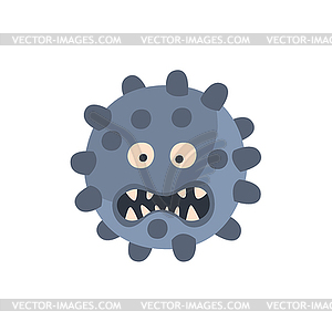 Blue Ball With Pimples Aggressive Malignant Bacteri - vector image