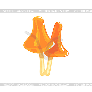 Orange Toadstool Mushrooms Element Of Forest - vector clipart