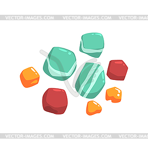 Set Of Semiprecious Blue, Red And Orange Stones - vector EPS clipart