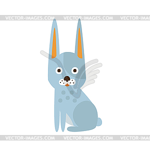 White Rabbit With Pointy Ears, Camping And Hiking - vector clip art