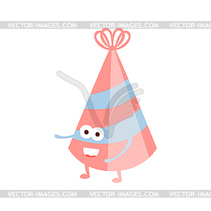 Stripy Party Hat Children Birthday Party Attribute - royalty-free vector image