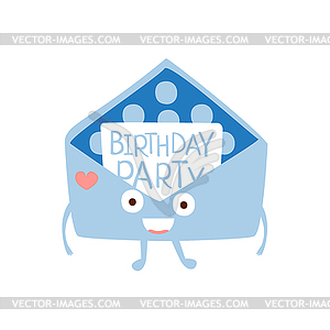 Invitation Mail Envelop Children Birthday Party - vector clipart