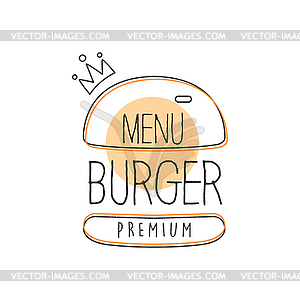 Burger Wih Crown Premium Quality Street быстрого приготовления - клипарт в векторе