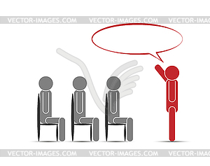 Theme business training in conceptual image - vector clipart