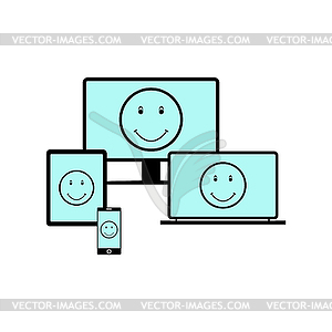 Adaptive response monitor (display). Conceptual - vector clip art