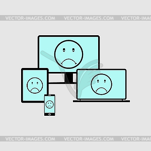 Lack of adaptive response of monitor (display). - royalty-free vector clipart