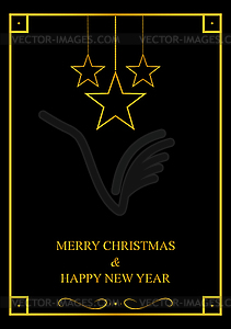 New year and merry Christmas greeting card - vector clipart