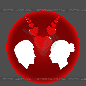 Conceptual drawing on relationship between man and - vector clipart