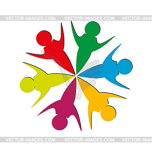 Conceptual idea of team business logo, image - stock vector clipart