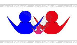 Conceptual idea of logo family relationships, ima - vector clip art