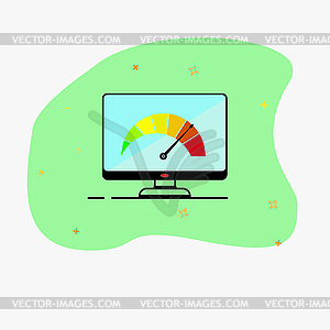 Scale of signal level on computer monitor - vector clipart