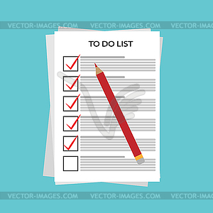 Pencil, to-do list, abstract text and implementatio - vector clipart
