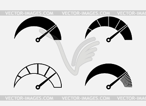 Set of abstract symbols of speed, scale and arrow - vector clip art