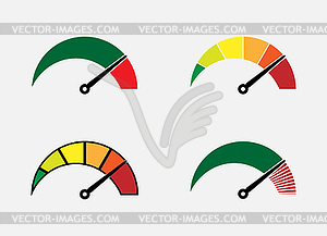 Set of abstract color scale and arrow symbols - vector clipart
