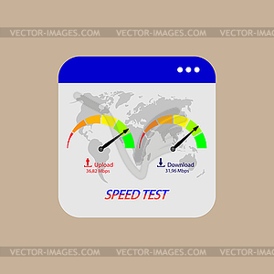 Test speed of reception and transmission of data - vector image