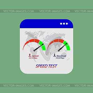 Test speed of reception and transmission of data - vector clipart