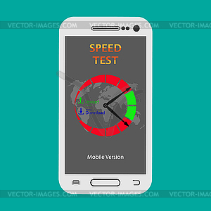 Mobile version of SPEED TEST program is launched - vector image