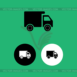 Silhouette of truck with cargo box - vector EPS clipart