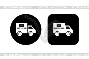White silhouette of car with inscription mail on - vector clip art
