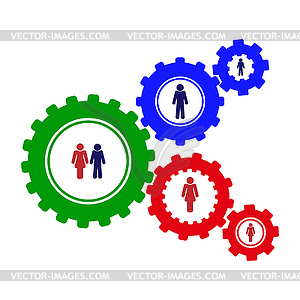 Conceptual topic. mechanism of creating family - vector clip art