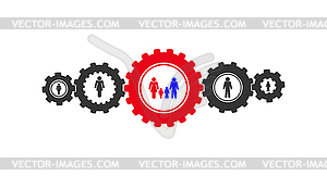 Conceptual topic. mechanism of creating family - vector clipart