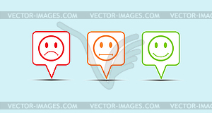 3 speech bubble contours - question, gear and answer - vector image