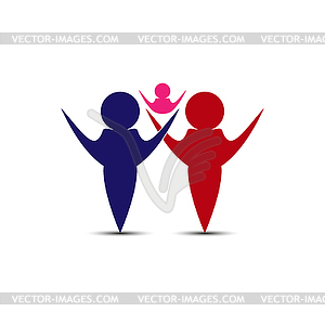 Conceptual drawing on relationship of women, men an - royalty-free vector image