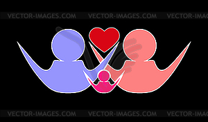 Conceptual drawing on topic of family, - vector clipart