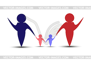 Conceptual image on topic of family relationships - vector image