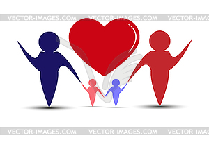 Conceptual image on topic of family relationships - vector image