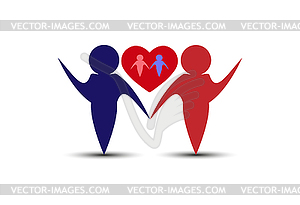 Conceptual image on topic of family relationships - vector clipart