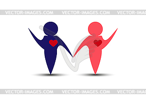 Conceptual image on topic of family relationships - vector image