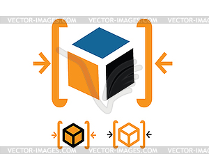 Archive Logo Design with Cube - vector clipart