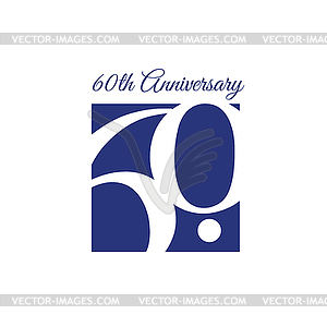 60th Anniversary Template design - vector clipart