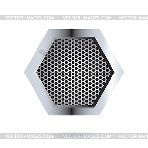 Perforated Hexagon - vector clip art