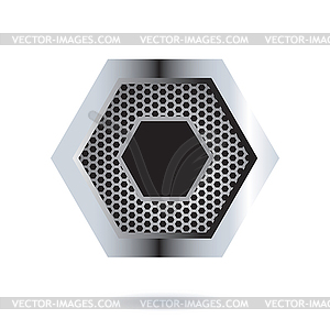 Perforated Hexagon - vector clip art