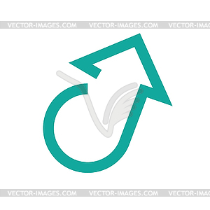 Moving up arrow - vector clip art