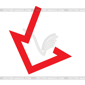 Moving down arrow - vector image