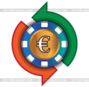 Casino Exchange Euro - vector image