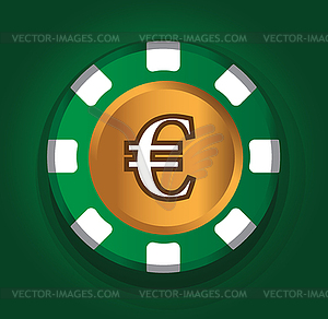Евро-монет Тема Дизайн для казино Concept - клипарт в векторном виде