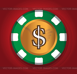Доллар-Монета Тема Дизайн для казино Concept - иллюстрация в векторе