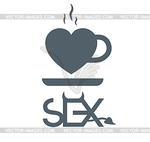 Devil Sex Logo Concept - vector image