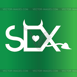 Devil Sex Logo Concept - vector image