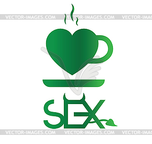 Coffee and Sex - stock vector clipart