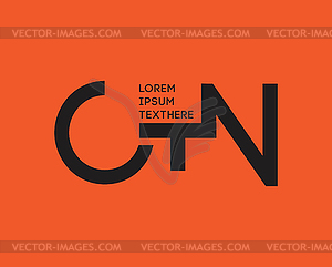 CTN Monogram design - vector clipart / vector image