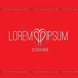 Heart Shape with logo design - vector clipart