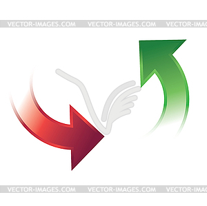 Rounded Direction Arrows Icon - vector image