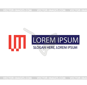 ML Logo Concept Design - vector image