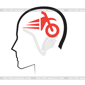 Motobycle with Freedom - vector clipart / vector image