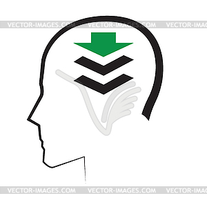 Download with Brain - vector image